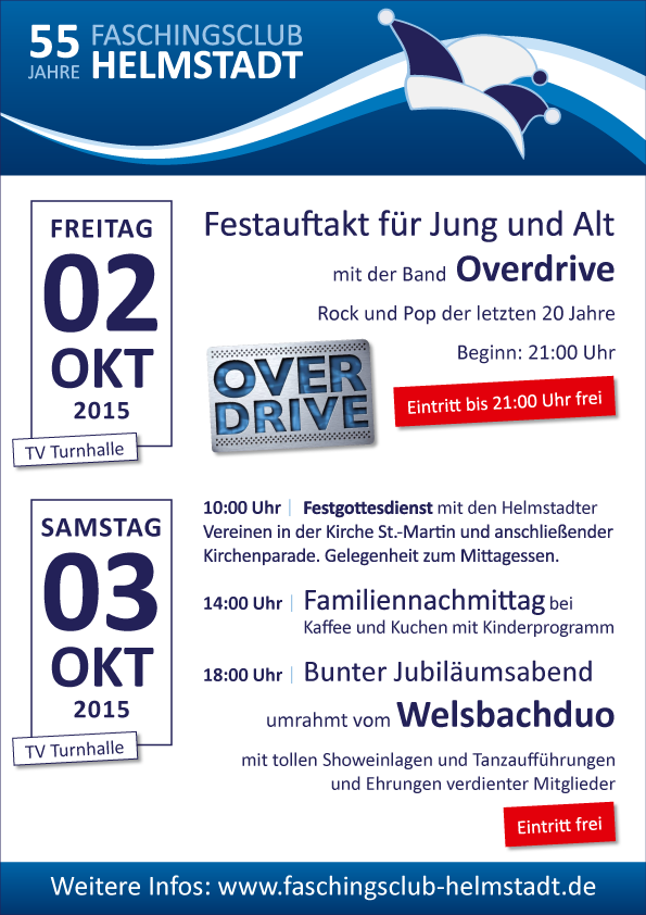 02. & 03. Oktober 2015 - 55 Jahre Faschingsclub Helmstadt